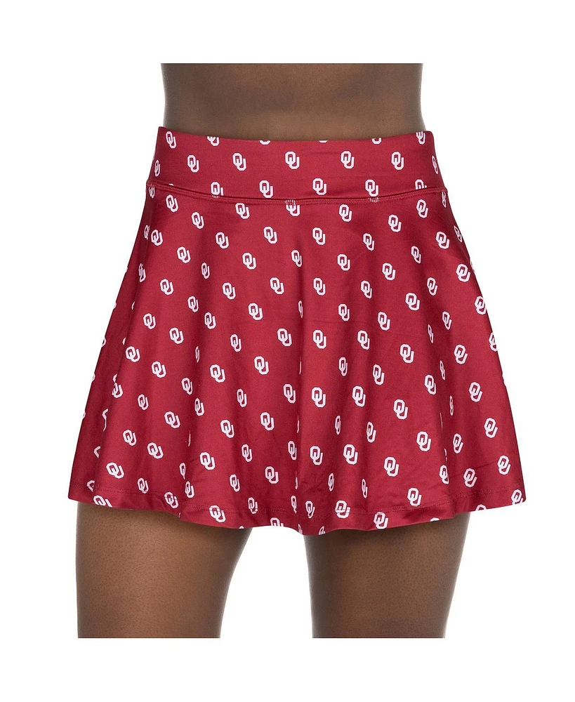 ZooZatz Women's Crimson Oklahoma Sooners All-Over Print Flowy Skort