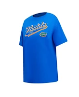 Pro Standard Women's Royal Florida Gators Script Tail Oversized Boyfriend T-Shirt