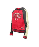 New Era Women's Red Cincinnati Reds Cooperstown Collection Cropped Raglan Pullover Hoodie