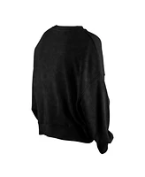 New Era Women's Black Chicago Bulls Hardwood Classics Enzyme Wash Oversized Boxy Pullover Sweatshirt