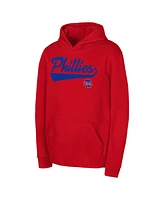 Outerstuff Big Boys and Girls Red Philadelphia Phillies Tailor Made Fleece Pullover Hoodie