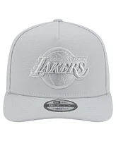New Era Men's Gray Los Angeles Lakers Colorpack A-Frame Pinch Front 9FIFTY Snapback Hat