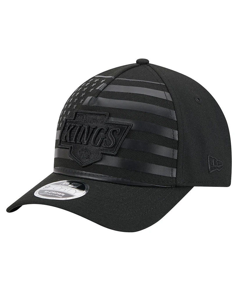 New Era Men's Black Los Angeles Kings Game Day Stealth Flag 9FORTY A-Frame Adjustable Hat