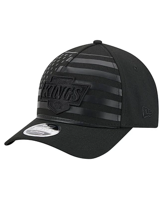 New Era Men's Black Los Angeles Kings Game Day Stealth Flag 9FORTY A-Frame Adjustable Hat