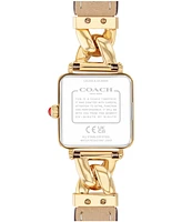 Coach Women's Cass Gold-Tone Stainless Steel and Red Leather Strap Watch, 22mm