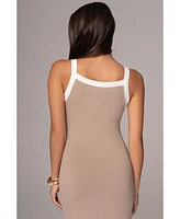 Jluxlabel Plus White Francesca Contrast Maxi Dress