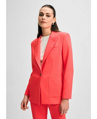 Isaac Mizrahi Women's Blazer with Detachable Flower Pin