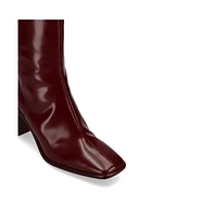 East Sleek Burgundy Leather Boots