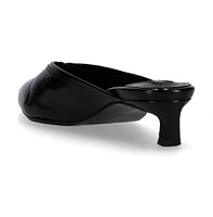 Tessa Onix Black Leather Mules