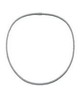 Sterling Silver White Gold Plated Cubic Zirconia 2MM Tennis Necklace