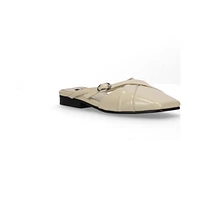 Adria Onix Cream Leather Mules