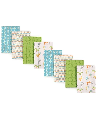 Hudson Baby Luvable Friends Boys Cotton Poly Flannel Burp Cloths 8-Pack, Abc, One Size