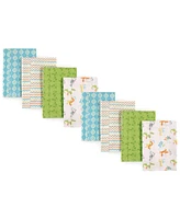 Hudson Baby Luvable Friends Boys Cotton Poly Flannel Burp Cloths 8-Pack, Abc, One Size