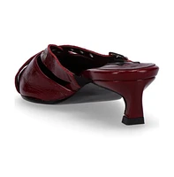 Zyra Onix Burgundy Leather Mules