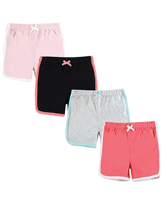 Hudson Baby Girls Shorts Bottoms 4-Pack, Coral, Months