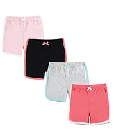 Hudson Baby Girls Shorts Bottoms 4-Pack, Coral, Months