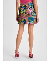 Isaac Mizrahi Women's Sequin Floral Mini Skirt