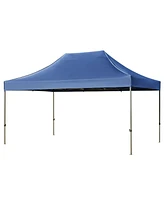 10x15 Navy Pop Up Canopy Tent, Waterproof, Uv Protection, Adjustable Height, 4 Sidewalls