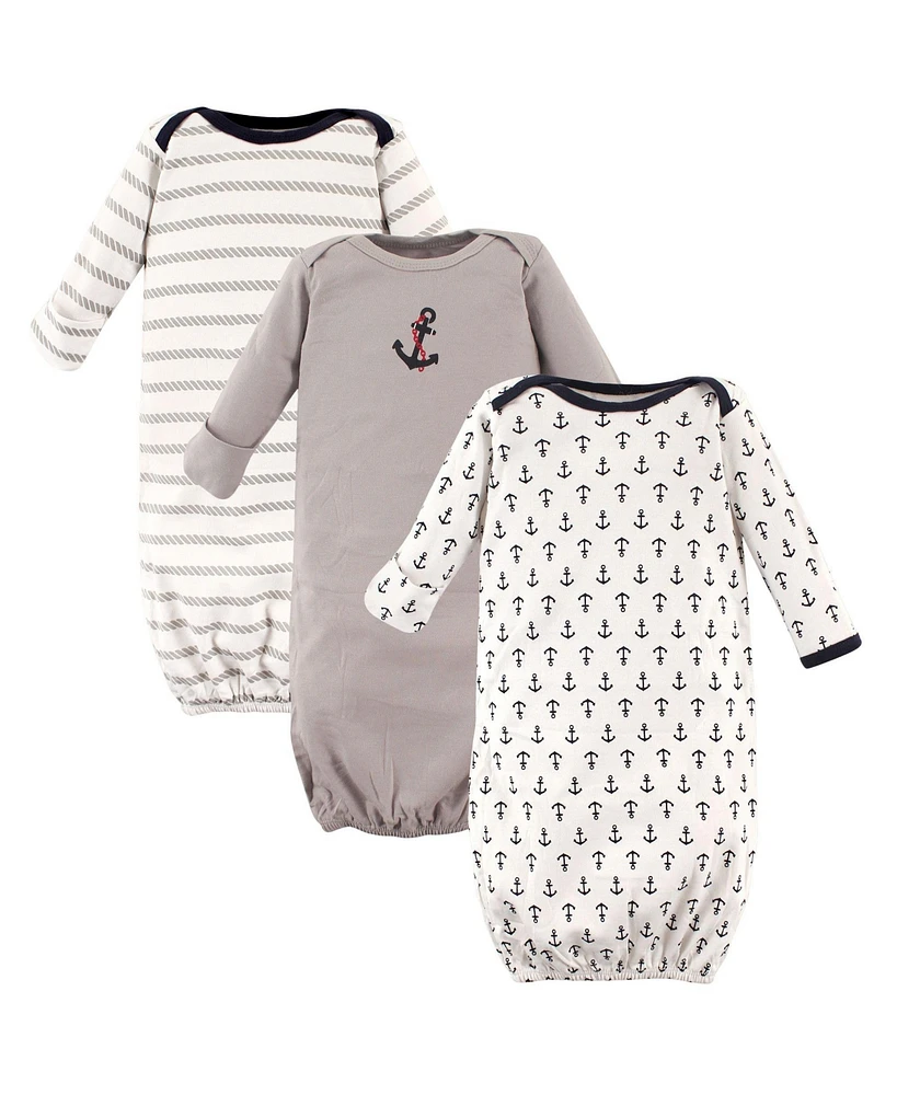 Luvable Friends Baby Boys Cotton Gowns Nautical, Preemie/Newborn