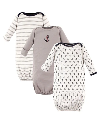 Luvable Friends Baby Boys Cotton Gowns Nautical, Preemie/Newborn