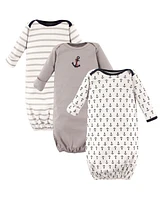 Luvable Friends Baby Boys Cotton Gowns Nautical, Preemie/Newborn