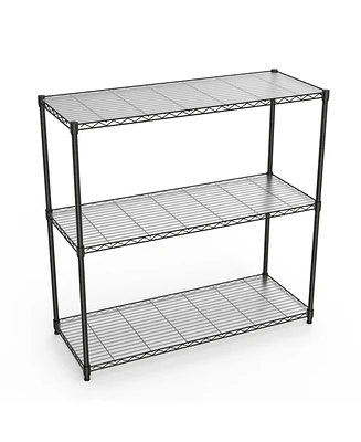 3 Tier Wire Shelving Unit, 1050 Lbs Nsf Height Adjustable Metal Garage Storage Shelves, Heavy Duty Storage Wire Rack Metal Shelves