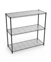 3 Tier Wire Shelving Unit, 1050 Lbs Nsf Height Adjustable Metal Garage Storage Shelves, Heavy Duty Storage Wire Rack Metal Shelves