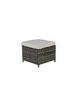 3-Piece Wicker Patio Set, Sofa, Ottomans, All-Weather Rattan