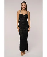 Jluxlabel Women's Deep Sea Crochet Maxi Dress