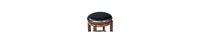 Wood Counter Stool – 360° Swivel Seat with Faux Leather Upholstery