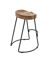 Handcrafted Backless Barstool for Rustic and Stylish Seating