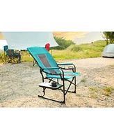 Camping Directors Chair, Oversized Folding Chair w/ Side Table & Pocket - Blue