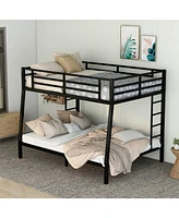 Metal Full Xl over Queen Bunk Bed for Teens and Adults, Space-Saving/Noise Reduced/No Box Spring Needed