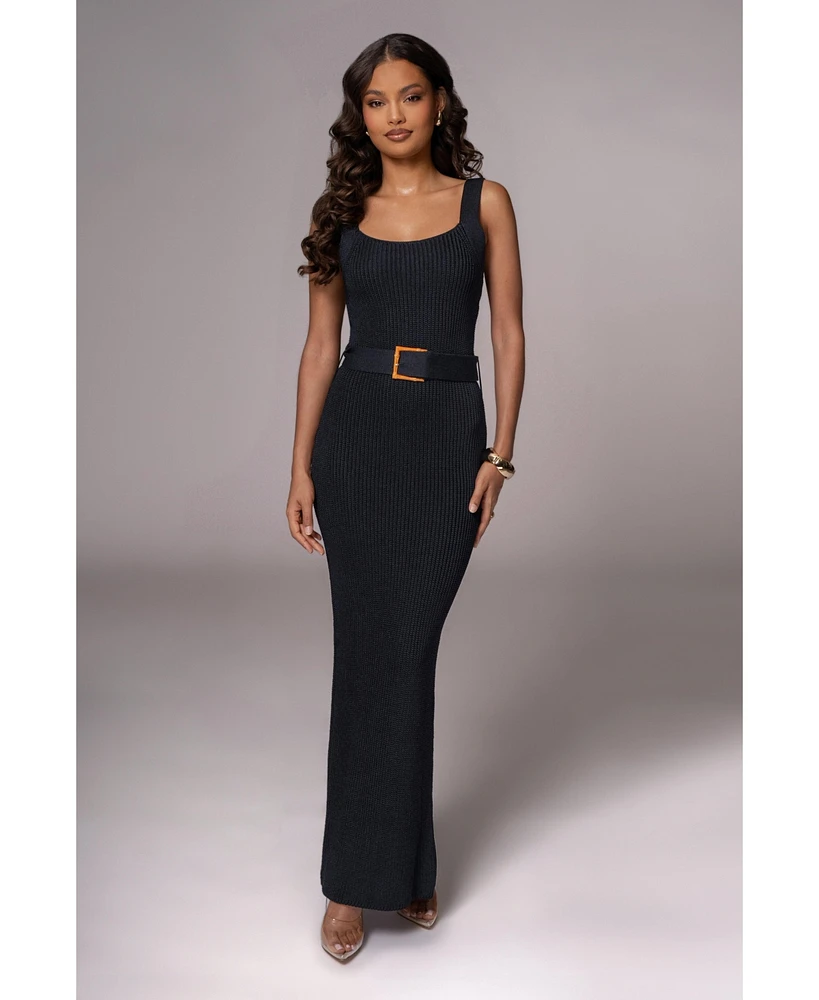 Jluxlabel Plus Black Moonrise Ribbed Maxi Dress
