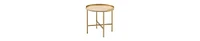 Round Wood End Table – Functional Tray Top with Metal Accent