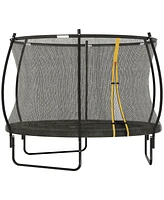 Soozier 10ft Outdoor Trampoline with Net Enclosure, Curved Poles