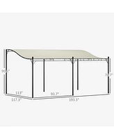 Outsunny 10' x 16' Outdoor Pergola Canopy, Metal Patio Canopy, Dark