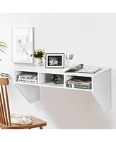 Wall Mounted Floating Computer Table Desk Storage Shelf