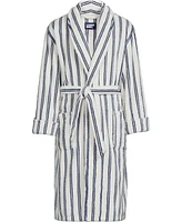 Lands' End Men's Calf Length Pattern Turkish Terry Robe