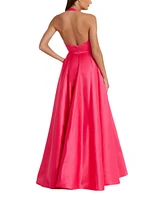 Mac Duggal Women's Sleeveless Deep V Satin Gown With Oversized Bow