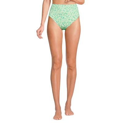 Lands' End Women's Tugless Scallop High Waisted Bikini Bottoms
