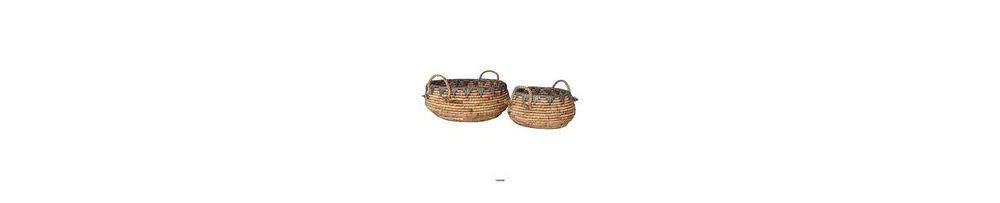 Decorative Storage Basket Set – Handwoven Water Hyacinth Fiber