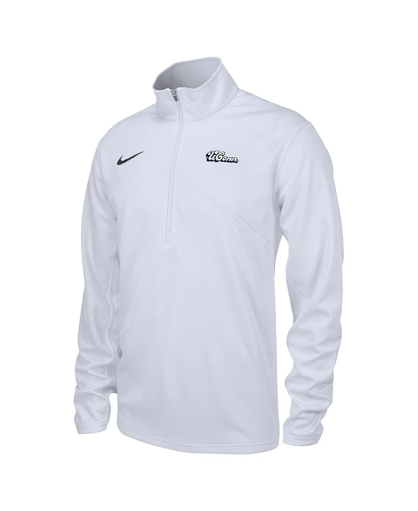 Nike Men's White UConn Huskies Vault Training Performance Quarter-Zip Jacket