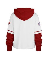 '47 Brand Women's White Philadelphia Phillies Trifecta Shortstop Cropped Pullover Hoodie