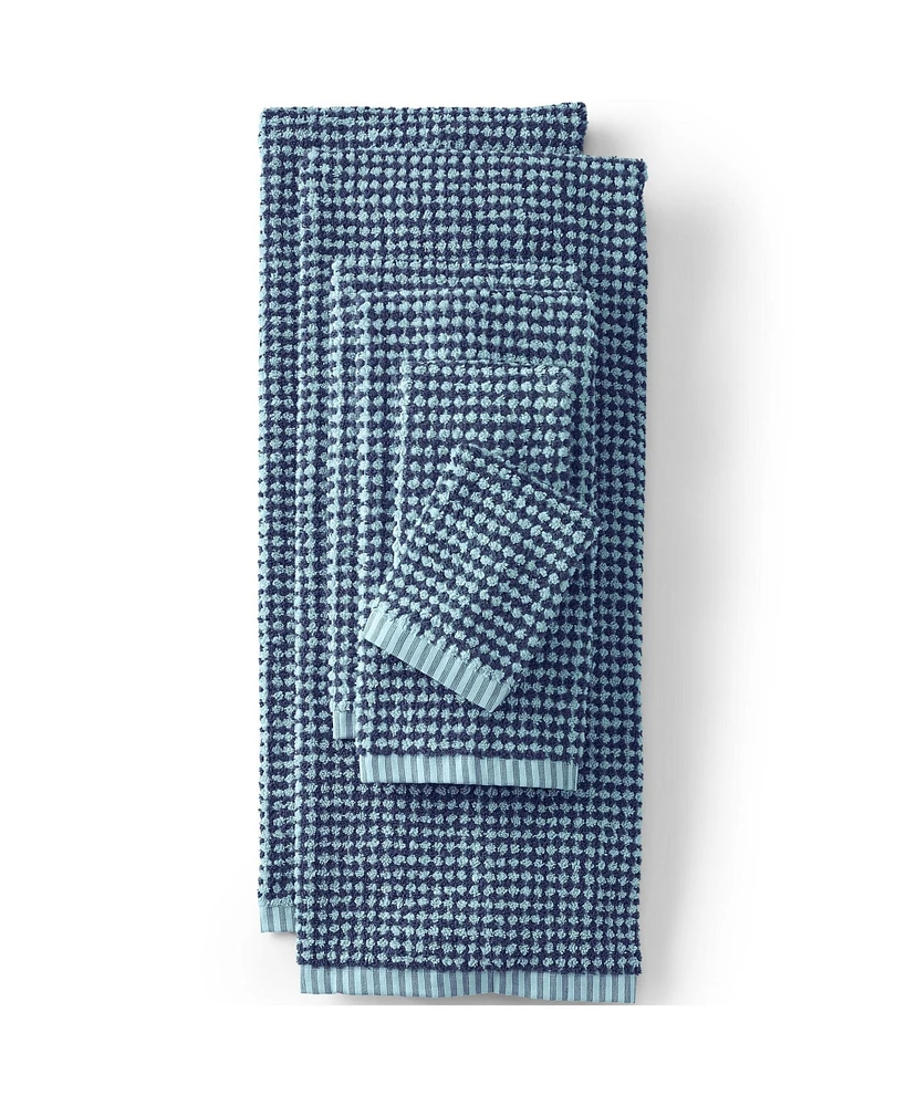 Lands' End Turkish Quick-Dry Cotton Textured Gingham 6-Piece Towel Set
