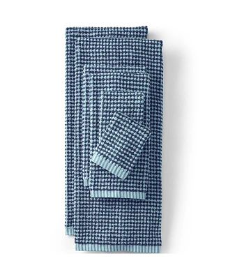Lands' End Turkish Quick-Dry Cotton Textured Gingham 6-Piece Towel Set