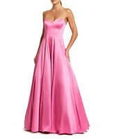 Mac Duggal Women's Satin Strapless Ballgown With Bow Details