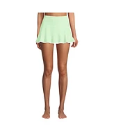 Lands' End Women's Pique Ruffle Hem Mini Swim Skirt