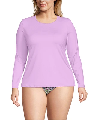 Lands' End Plus SunShade Upf 50 Long Sleeve Relaxed Rash Guard