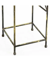 Square Top Plant Stand – Medium Size with Lattice Cut Design & Tubular Legs